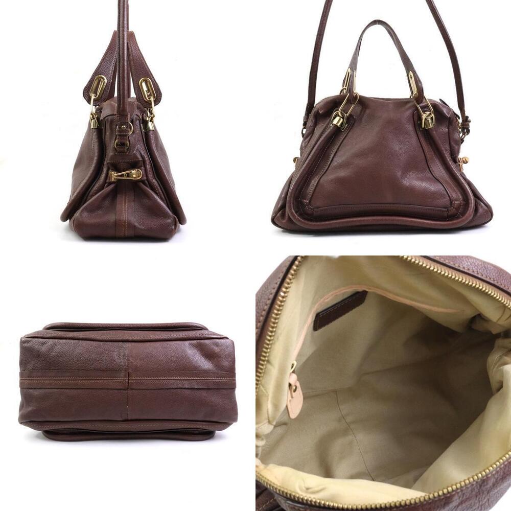 Chloe brown shoulder bag gold leather handbag Paraty